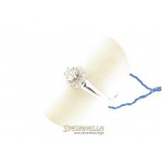DAMIANI anello solitario oro bianco e diamanti ct. 0,22+0,26 